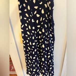 Reformation Zoe skirt navy and white